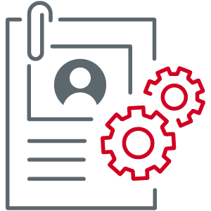 Symbolische Darstellung von Bewerbungsunterlagen