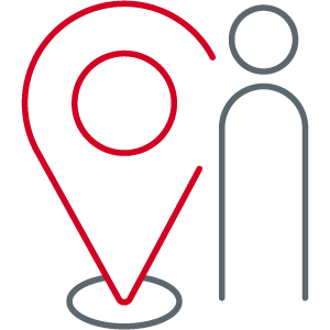 Symbolische Darstellung der Standortbestimmung