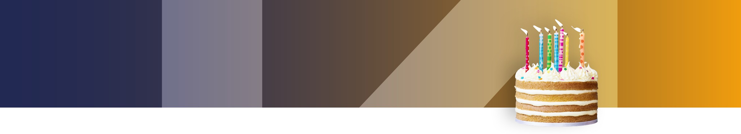 Headerbild klein mit blau-goldigem Hintergrund und Kuchen